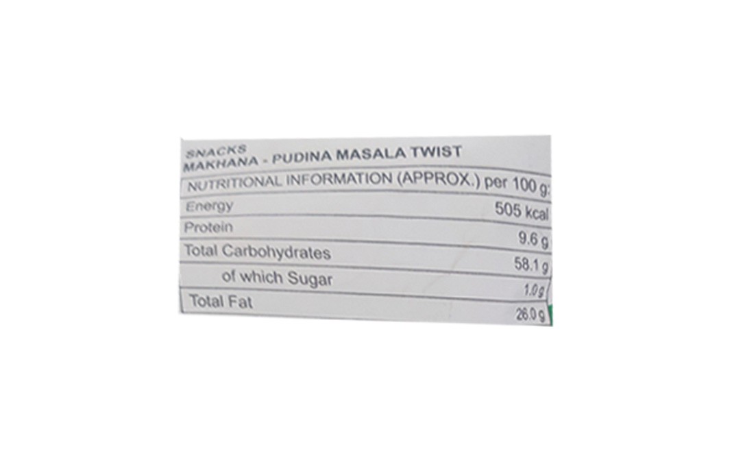 Snack Factory Makhana (Pudina Masala Twist)   Pack  20 grams